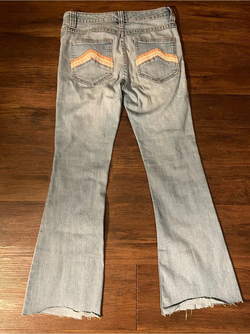 Free People Light Blue Seamed Flare Jeans